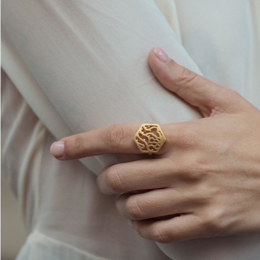 Gaudí Golden - Ring - Size 7.5