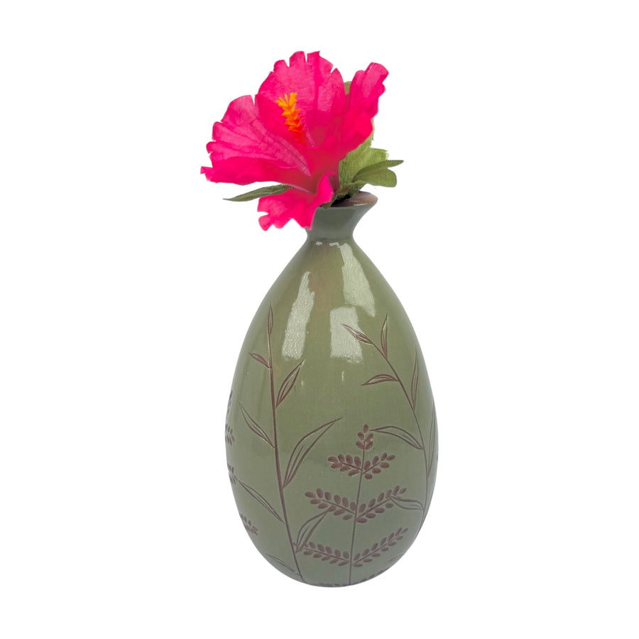 Large Vase - Teal - Botanical