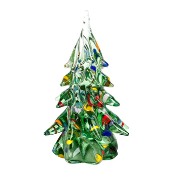 Small Decorated Glass Tree - Light Green