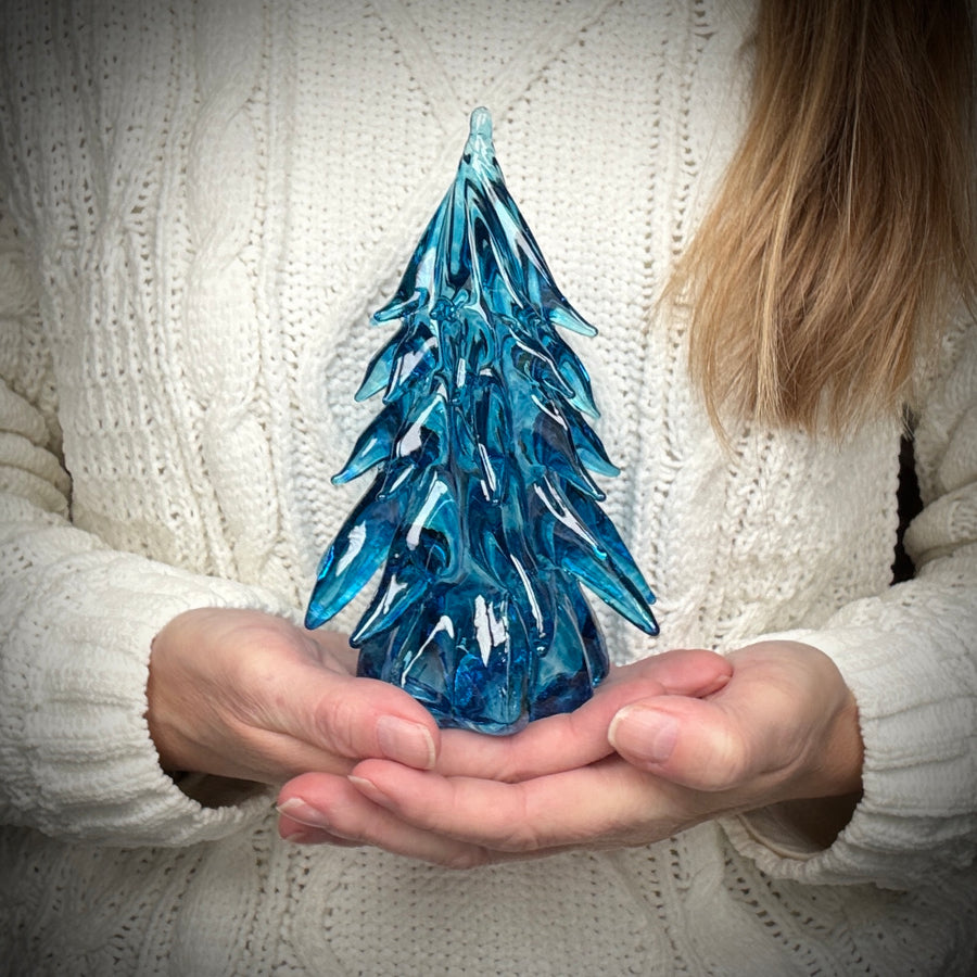 Small Glass Tree - Aqua