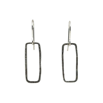 Earrings - Silver Rectangles