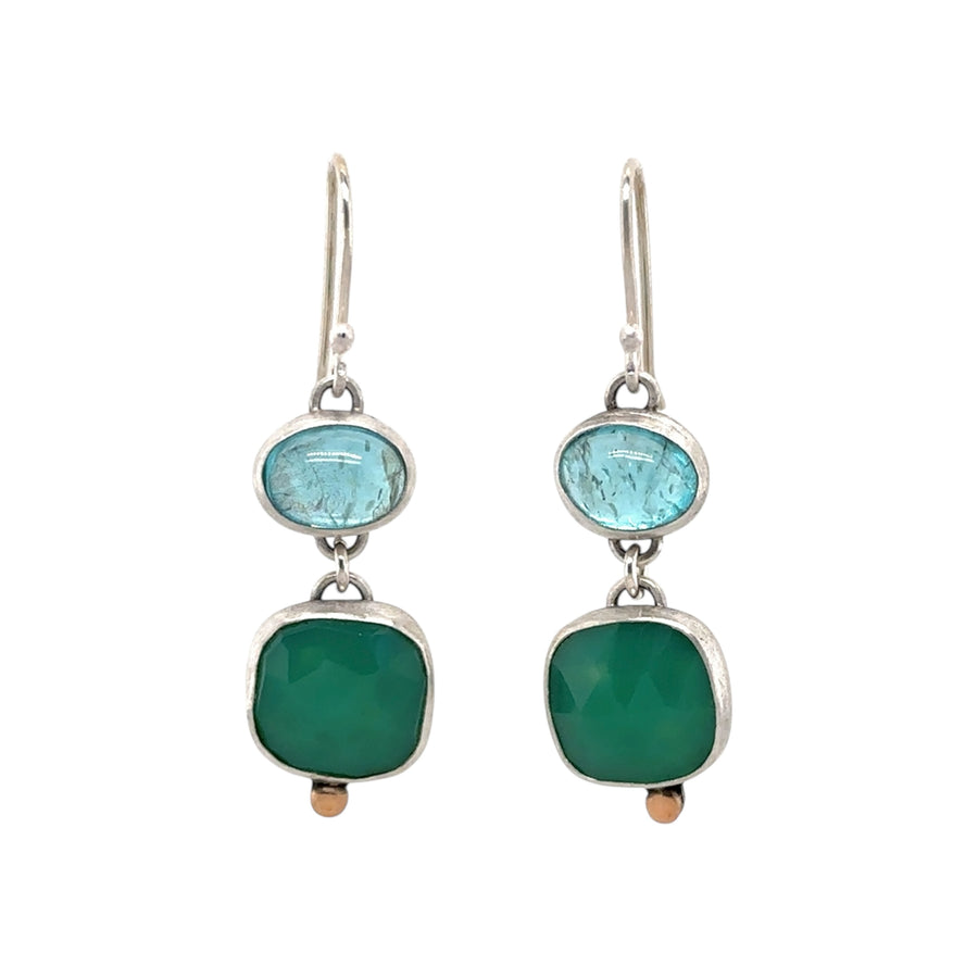Earrings - Apatite and Chrysophrase