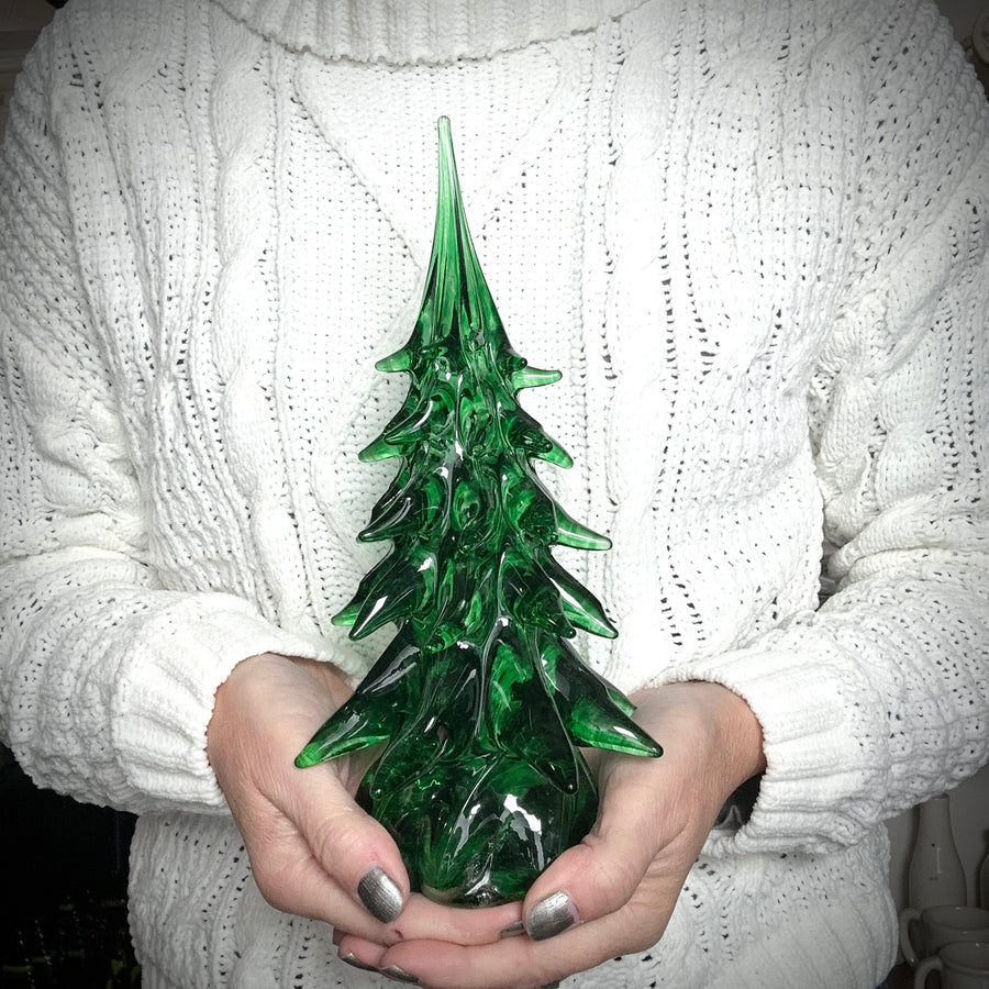 Large Glass Tree - Dark Green