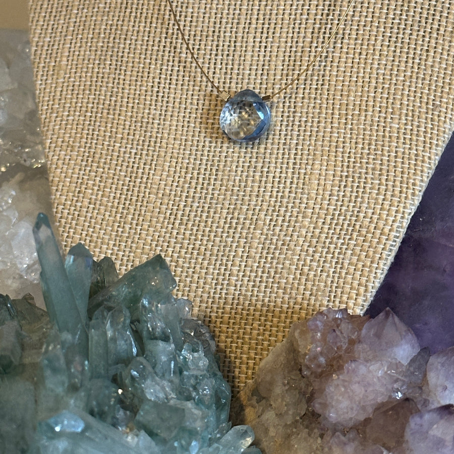 Czech Quartz Necklace - Light Blue
