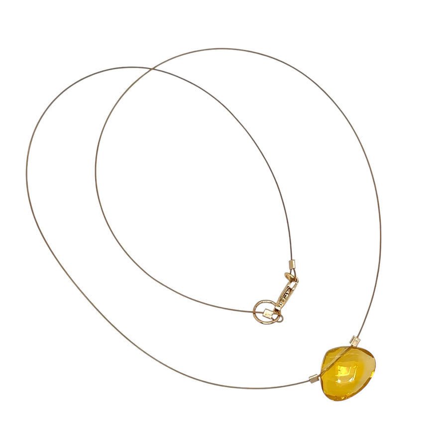 Czech Quartz Necklace - Lemon