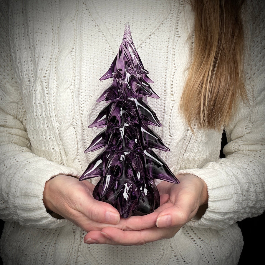 Large Glass Tree - Purple