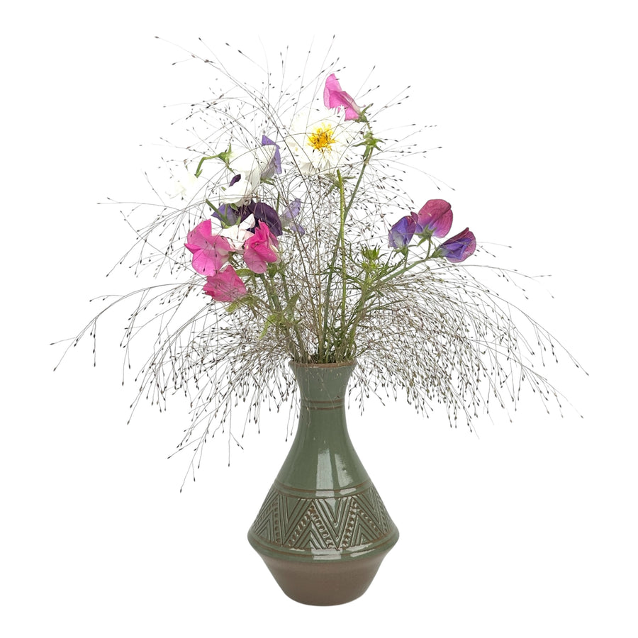 Medium Vase - Teal - Geometric