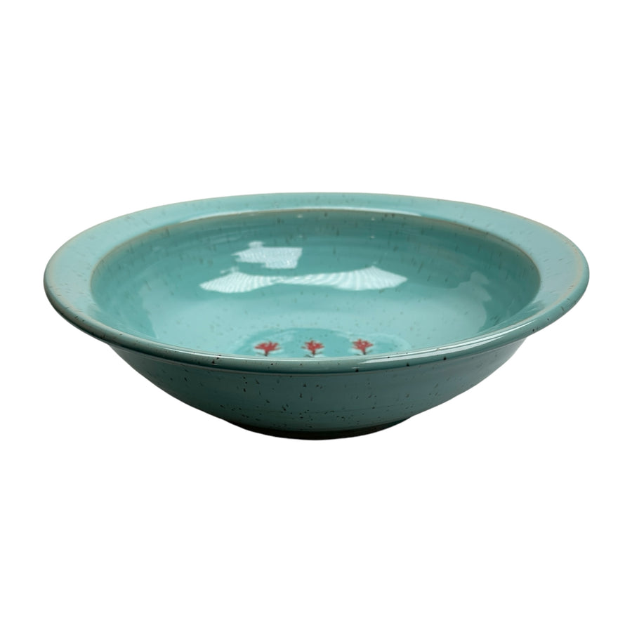 Bowl - Teal Paintbrush - Large