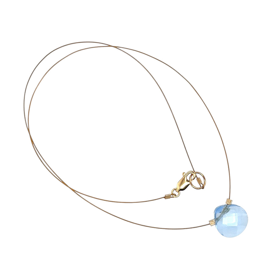 Czech Quartz Necklace - Light Blue