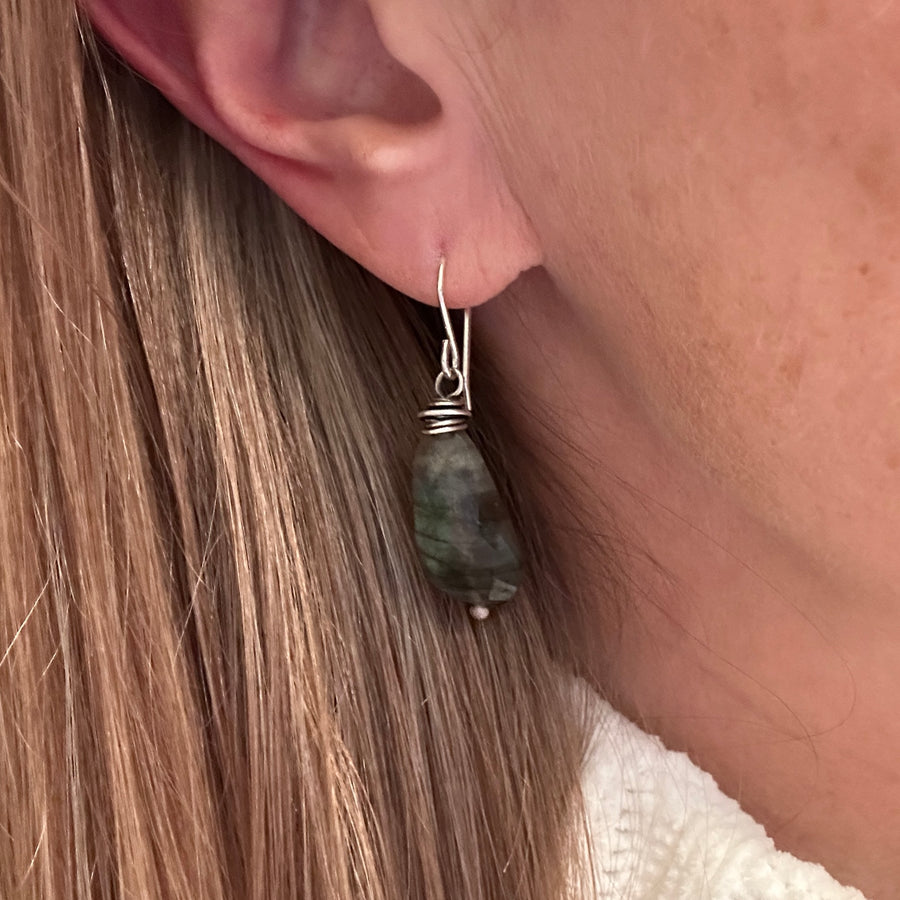 Earrings - Labradorite Nuggets