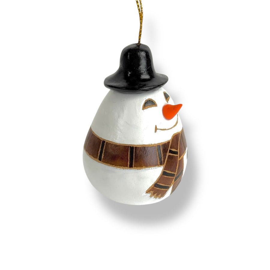 Gourd Ornament - Snowman with Hat