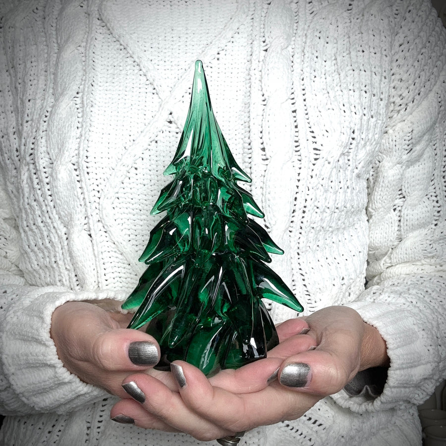 Small Glass Tree - Dark Green