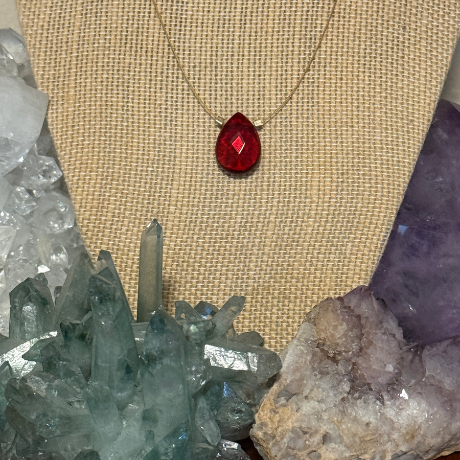 Czech Quartz Necklace - Cherry