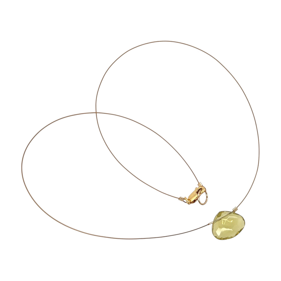Czech Quartz Necklace - Lemon