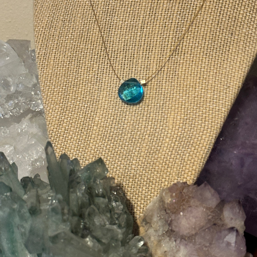 Czech Quartz Necklace - Teal