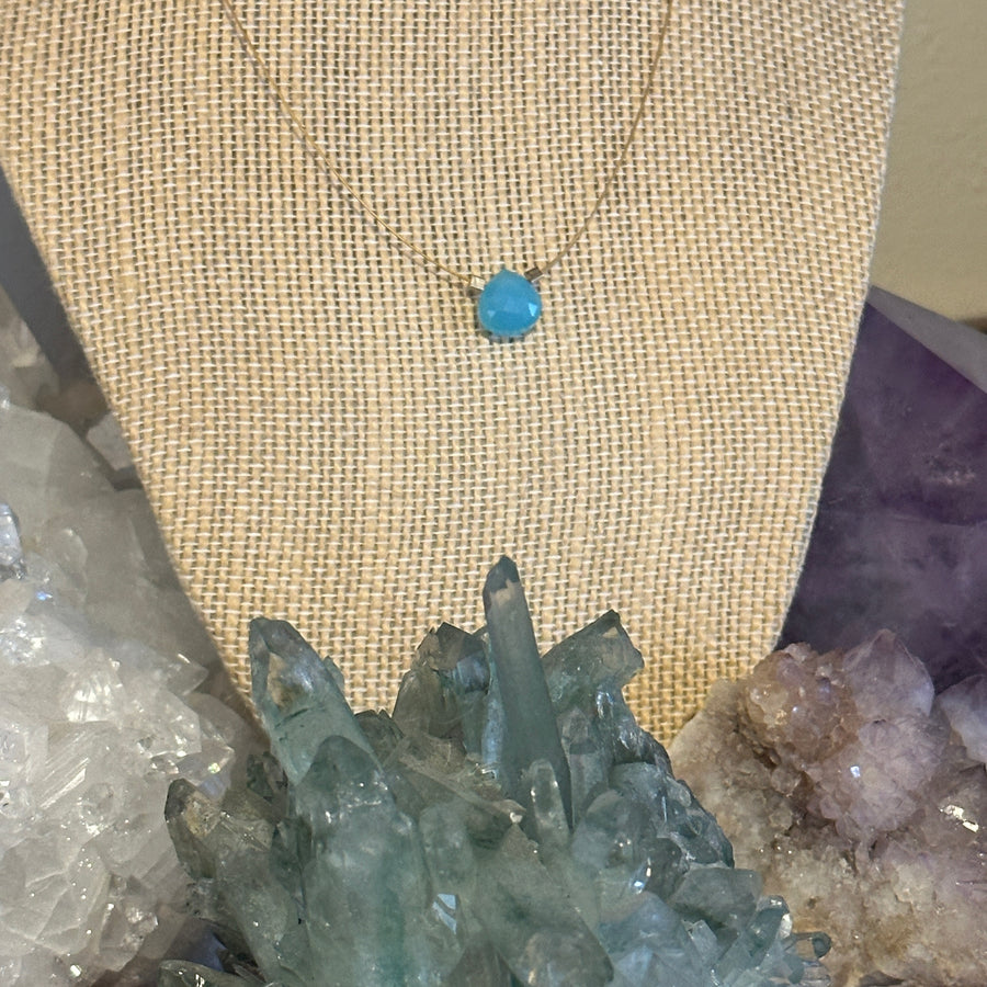 Aqua Chalcedony Necklace