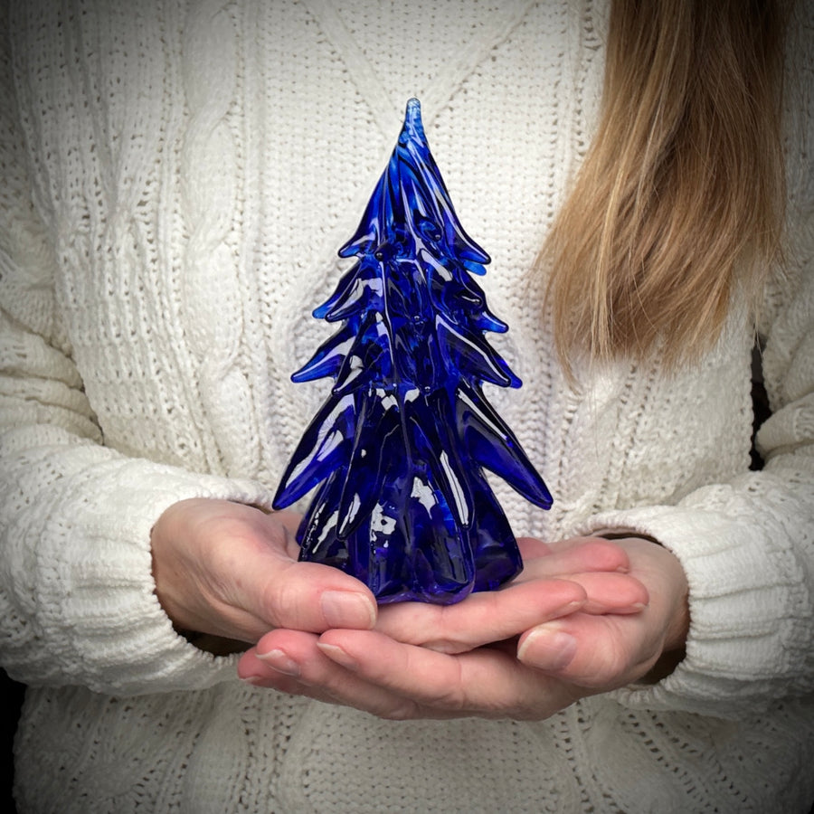 Small Glass Tree - Cobalt