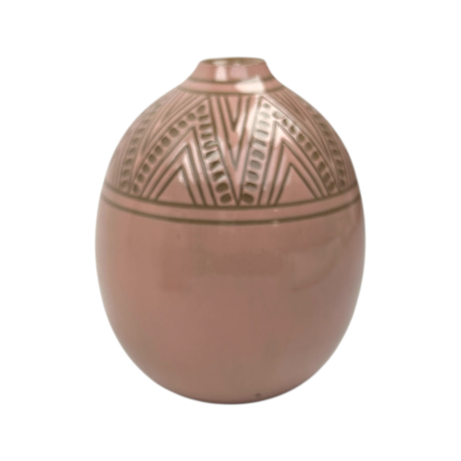 Medium Vase - Pink - Geometric