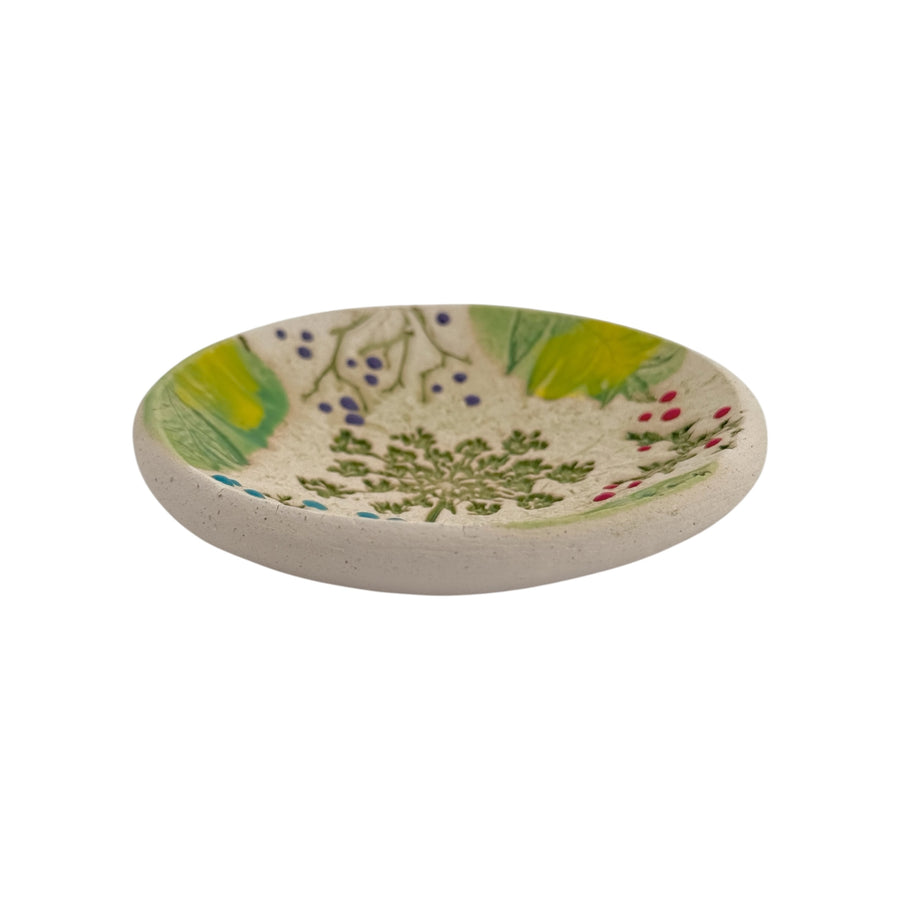 Trinket Dish - Pressed Flowers with Greenery