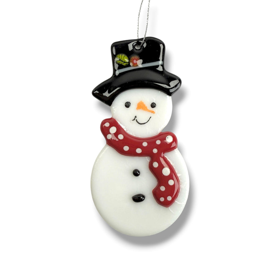 Snowman Glass Ornament