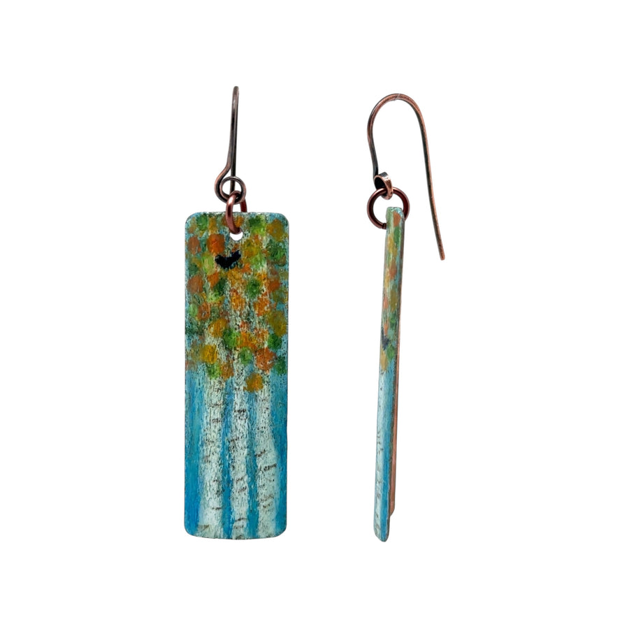 Earrings - Fall Aspen with Blackbirds