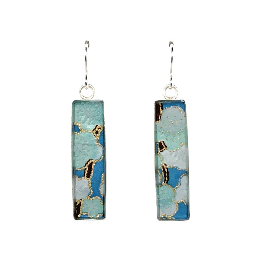 Earrings - Thin Bezel Rectangle Drop