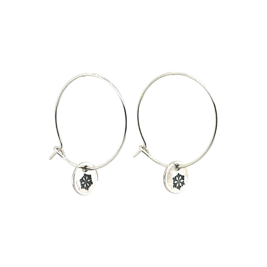 Earrings - Hoops with Snowflake