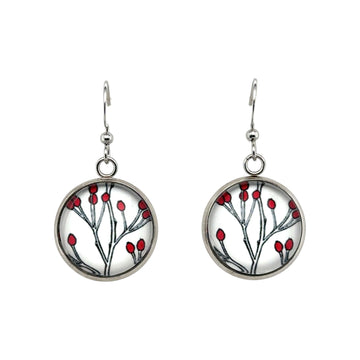 Earrings - Red Berries