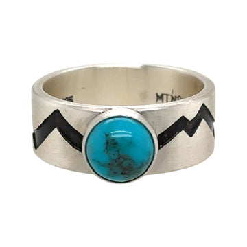 Mountains Ring with Turquoise #15s