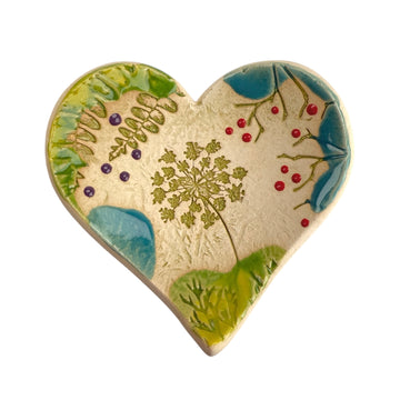 Trinket Dish - Heart - Pressed Flowers - Large