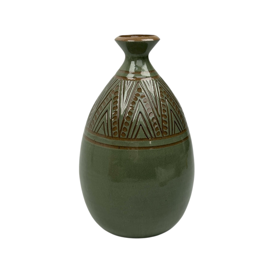 Medium Vase - Teal - Geometric