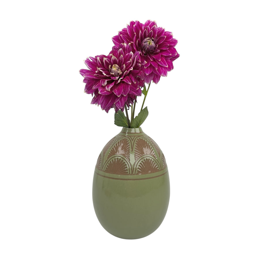 Large Vase - Sage - Geometric