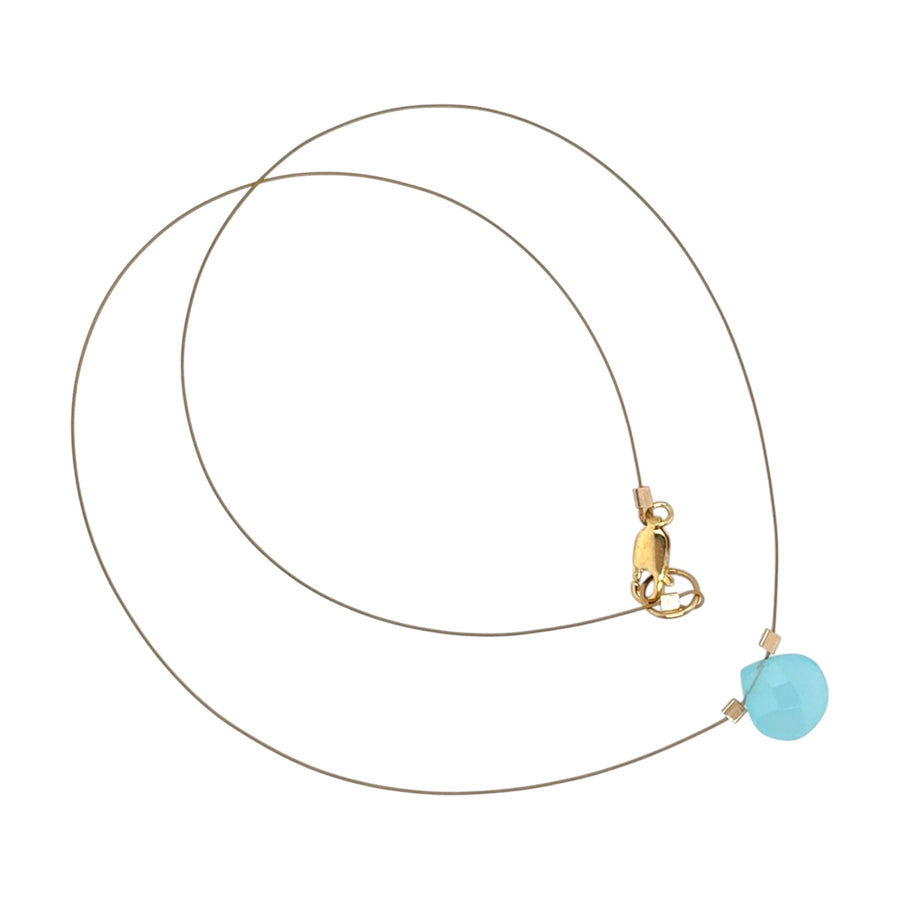 Aqua Chalcedony Necklace