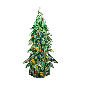 Large Decorated Glass Tree - Light Green