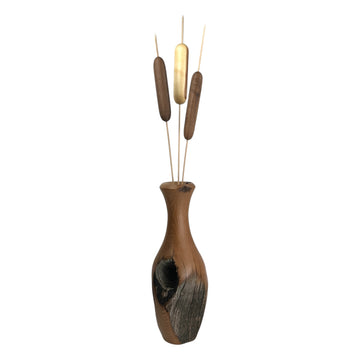 Cedar Post Vase with Cattails