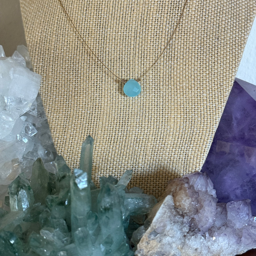 Aqua Chalcedony Necklace
