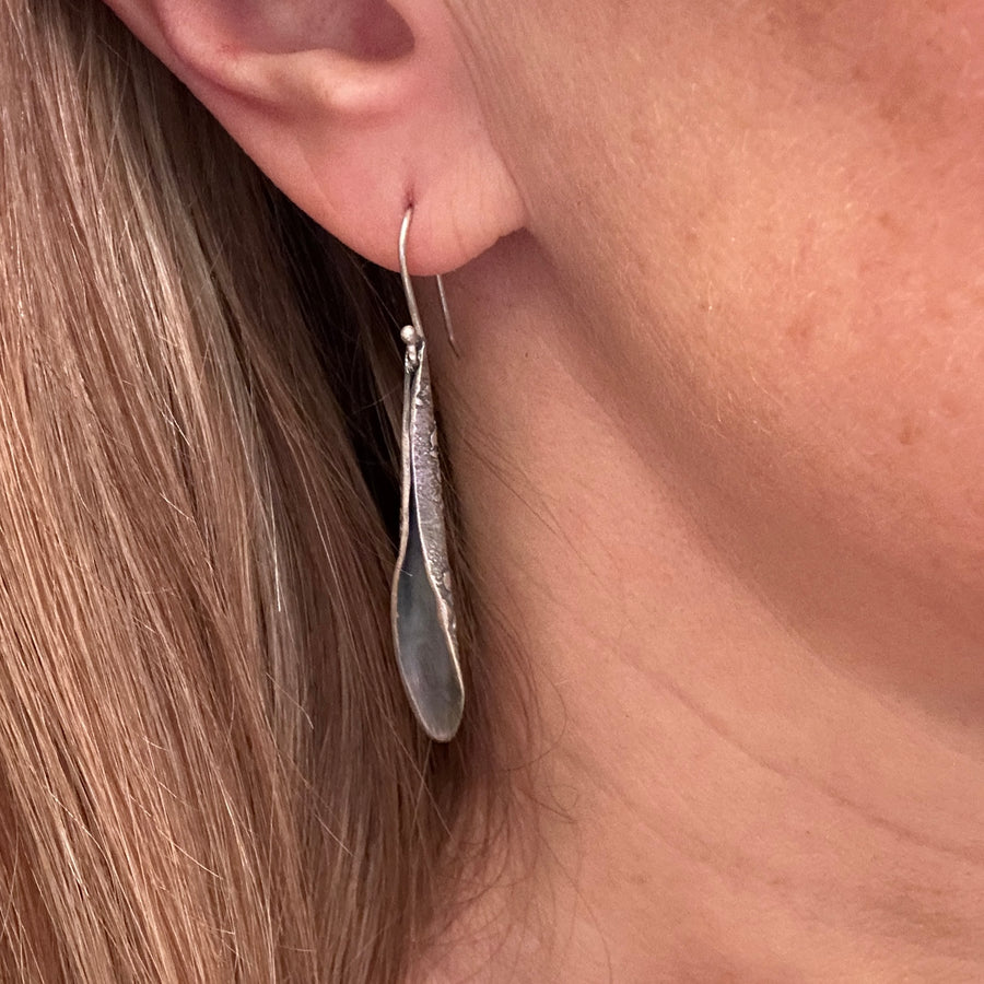 Earrings - Fused Silver Pods