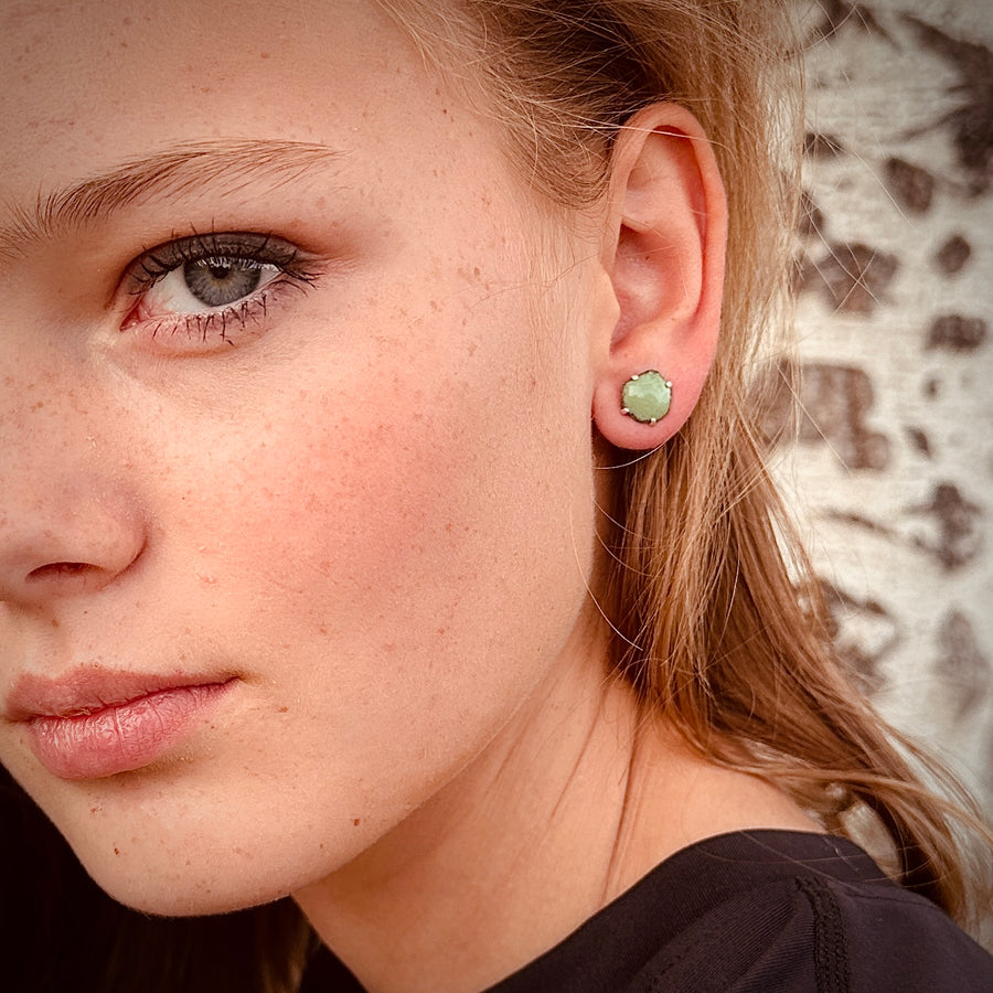 Green Nugget Earrings