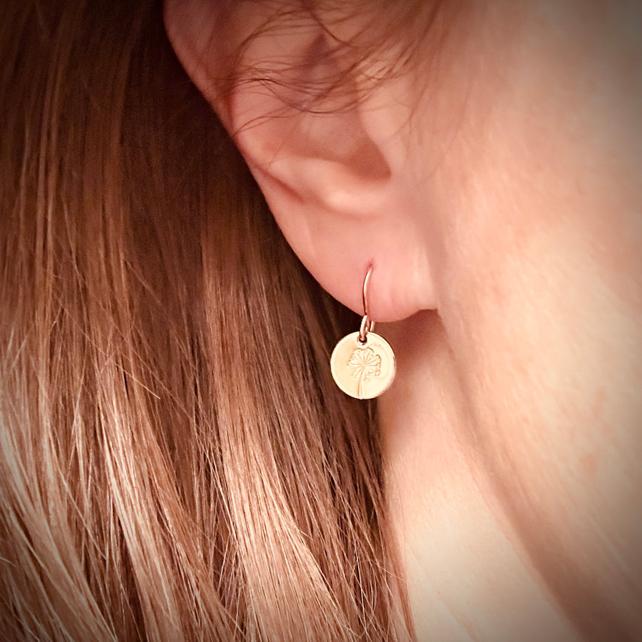 Earrings - Disks with Dandelion