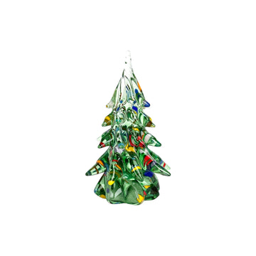 Small Decorated Glass Tree - Light Green