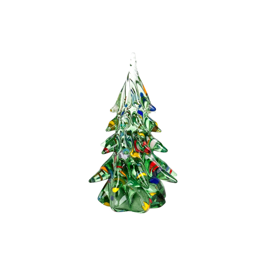 Small Decorated Glass Tree - Light Green