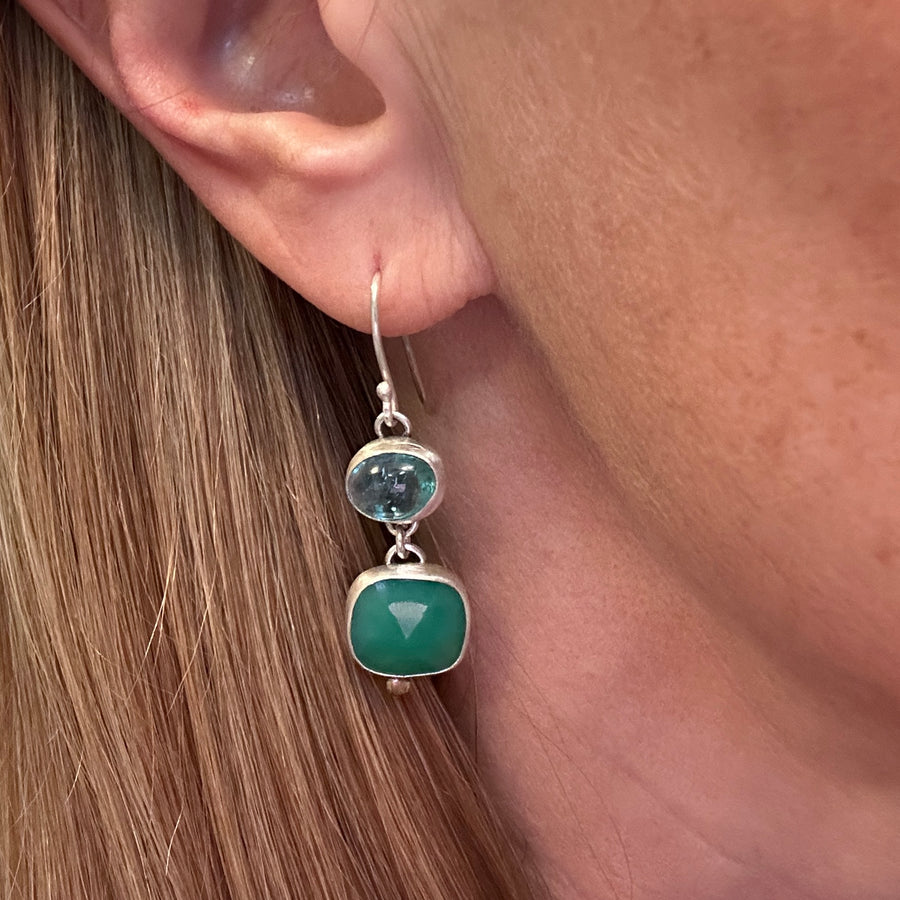 Earrings - Apatite and Chrysophrase