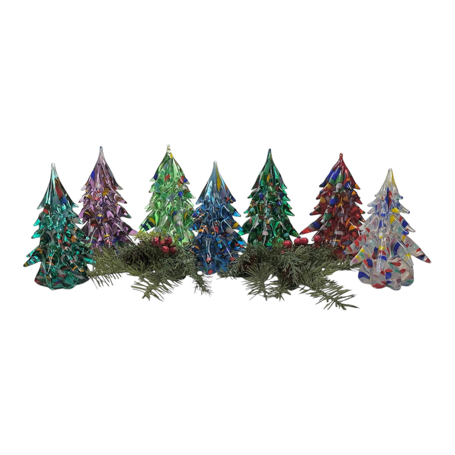 Small Decorated Glass Tree - Purple