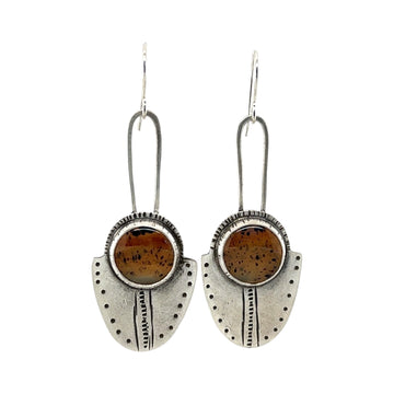 Earrings - Montana Agate Long Shields