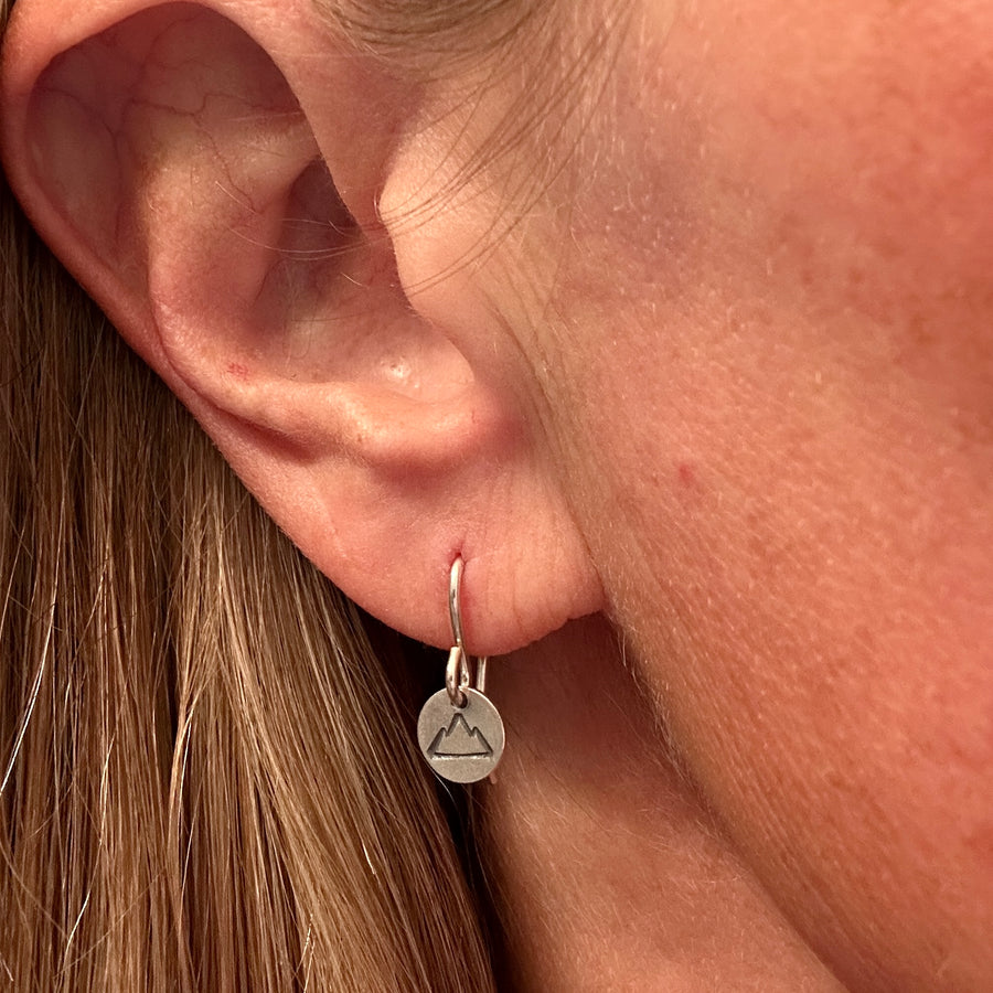 Earrings - Disk with Mountains