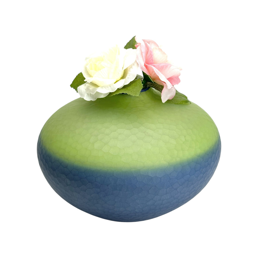 Green and Blue Textured Incalmo Vase #300