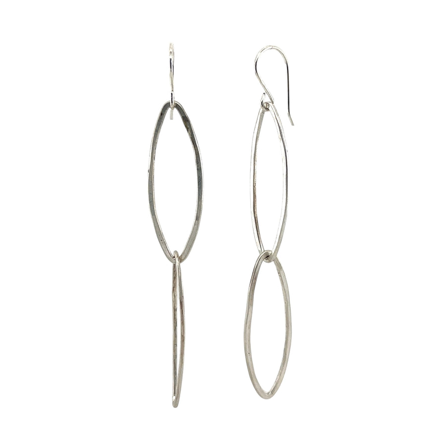Earrings - Silver Double Petals