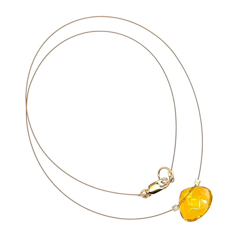 Czech Quartz Necklace - Lemon