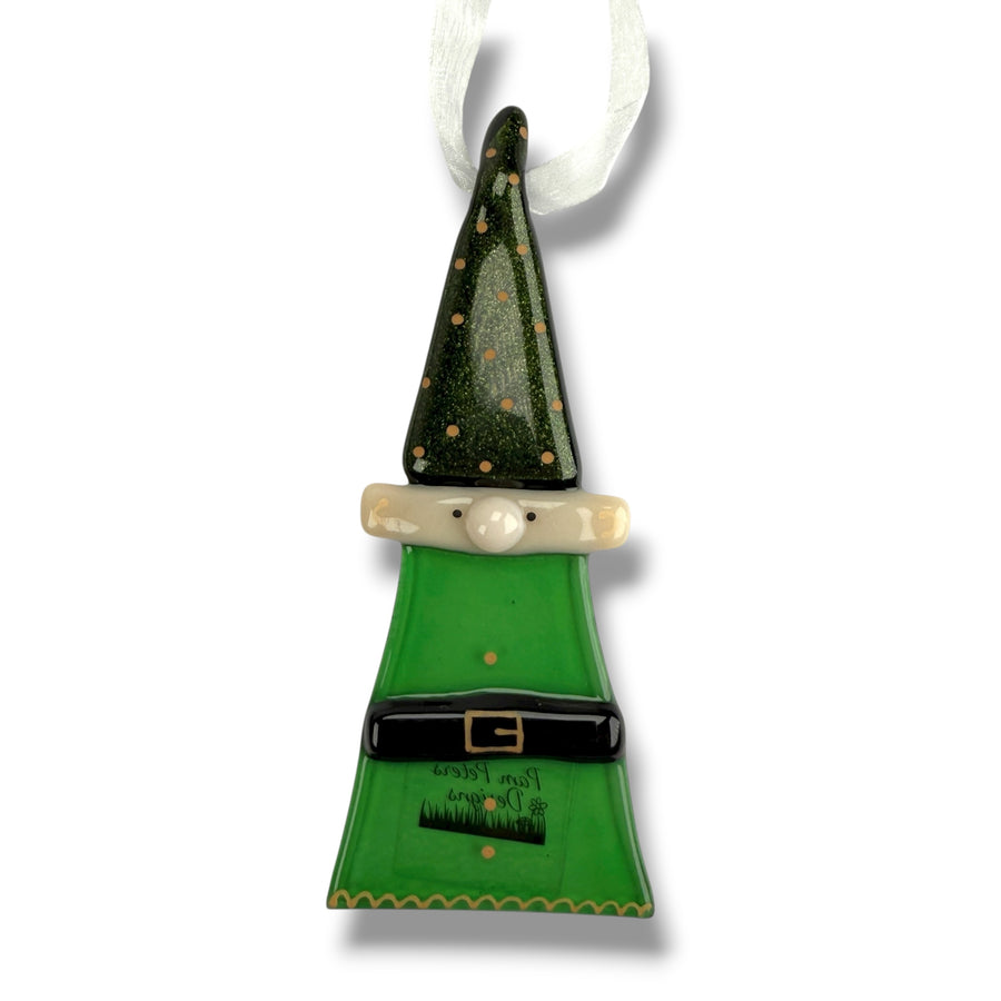 Christmas Elf Glass Ornament