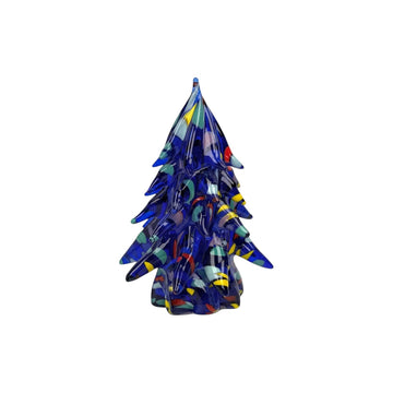 Small Decorated Glass Tree - Cobalt